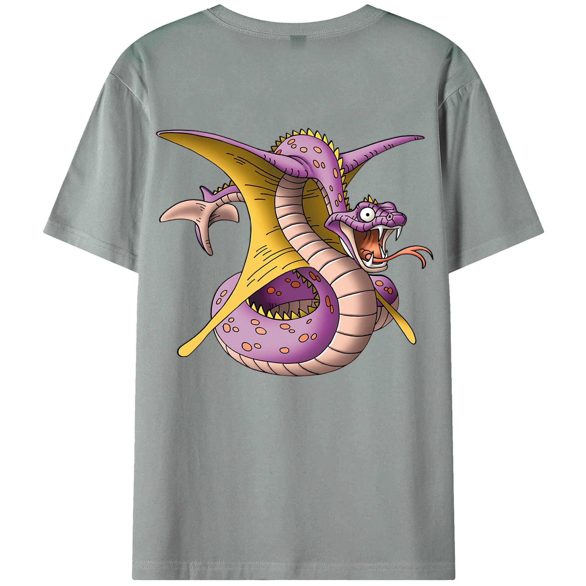 （画像用） ドラゴンクエスト Doragon Kuesuto Dragon Quest 綿100％ メンズ半袖Tシャツ（バックプリント） 通気性